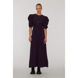 Jacquard Midi Dress Black Print | ROTATE Birger Christensen