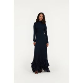 ワンピース ROTATE FW25 'Long Sleeve Maxi' dress (114202857 857) Unforgotten Black Wrap Front Maxi Dress With Side Split
