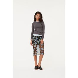 スカート ROTATE SS25 Mesh Pencil Skirt (113641000 1000) Mesh Pencil Skirt Black Print - ROTATE Birger Christensen