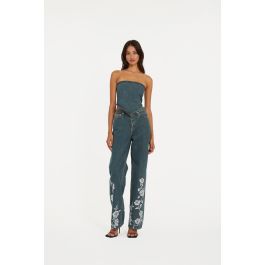 デニム・ジーパン ROTATE BIRGER CHRISTENSEN 'Laced Straight Leg' jeans Laced Straight Leg Jeans Blue - ROTATE Birger Christensen