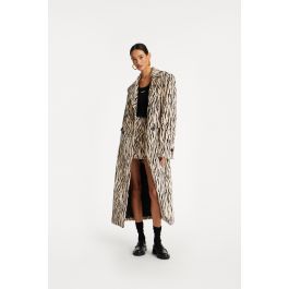 Printed Faux Fur Coat Black Print - ROTATE Birger Christensen