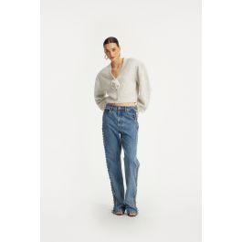 デニム・ジーパン ROTATE BIRGER CHRISTENSEN 'Laced Straight Leg' jeans Straight Leg Jeans Blue Denim - ROTATE Birger Christensen