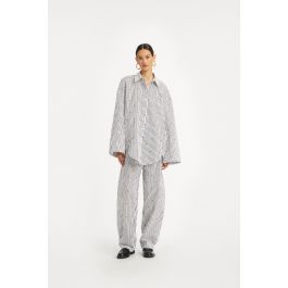 パンツ ROTATE FW25 'Poplin Tapered Striped' pants (114400000 1000) Poplin Oversized Shirt Striped Black - ROTATE Birger Christensen