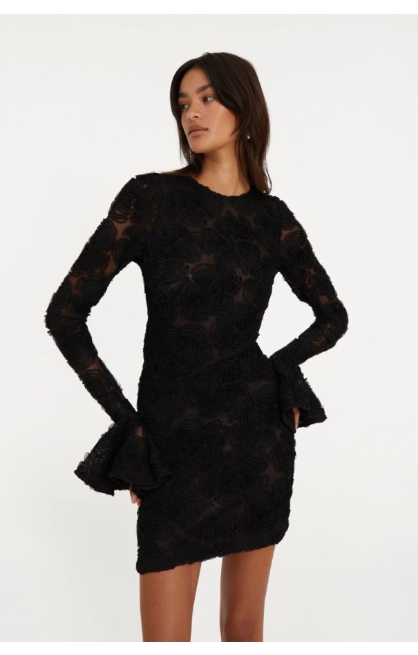 Rotate ruched jacquard mini dress on sale