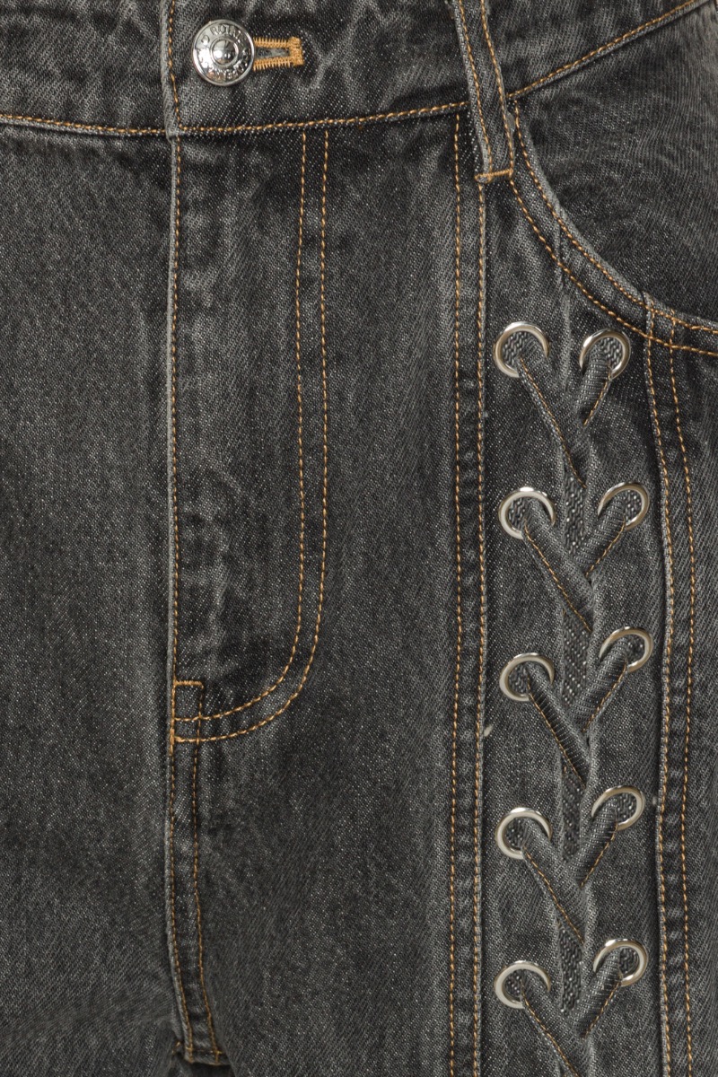 デニム・ジーパン ROTATE BIRGER CHRISTENSEN 'Denim Laced Leg' jeans Laced Straight Leg Jeans Blue - ROTATE Birger Christensen