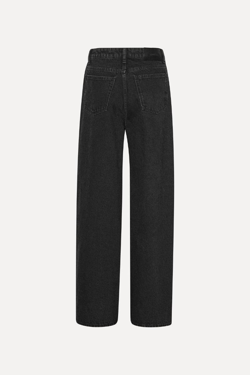 Button Detail Wide Jeans Black - ROTATE Birger Christensen