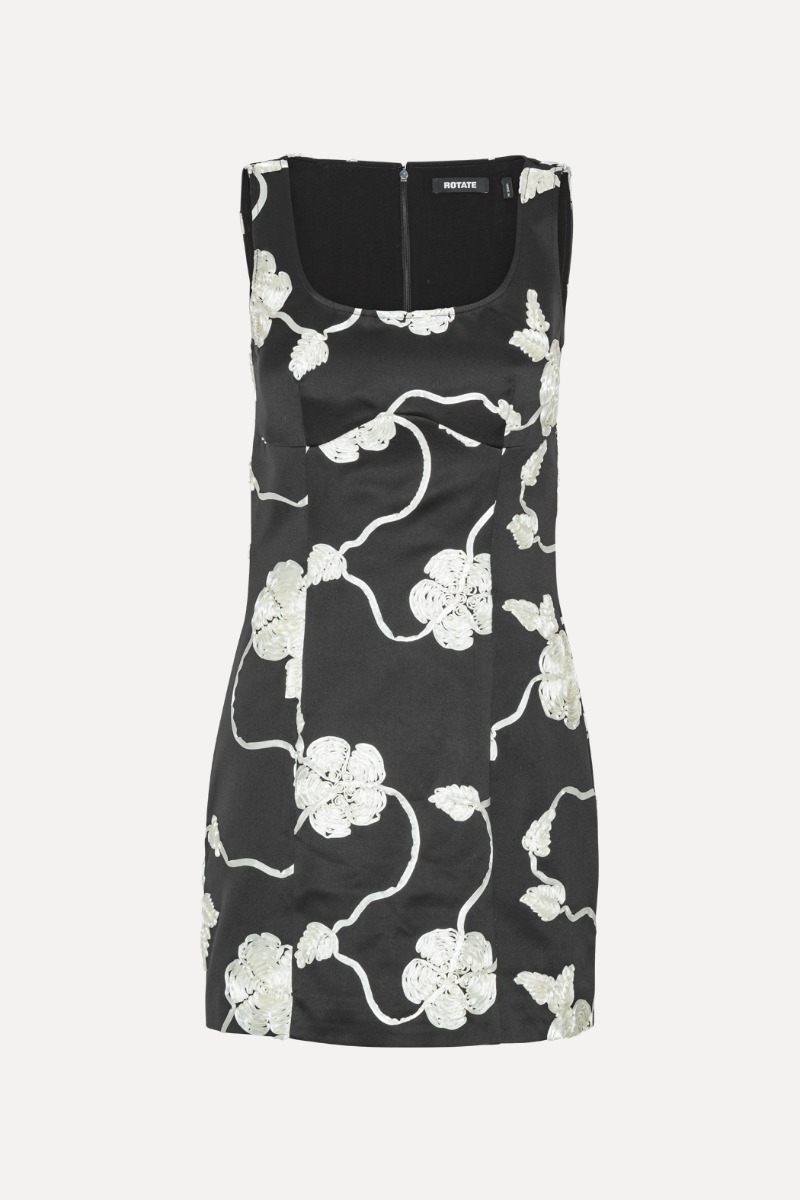 3d Flower Mini Dress Black - ROTATE Birger Christensen