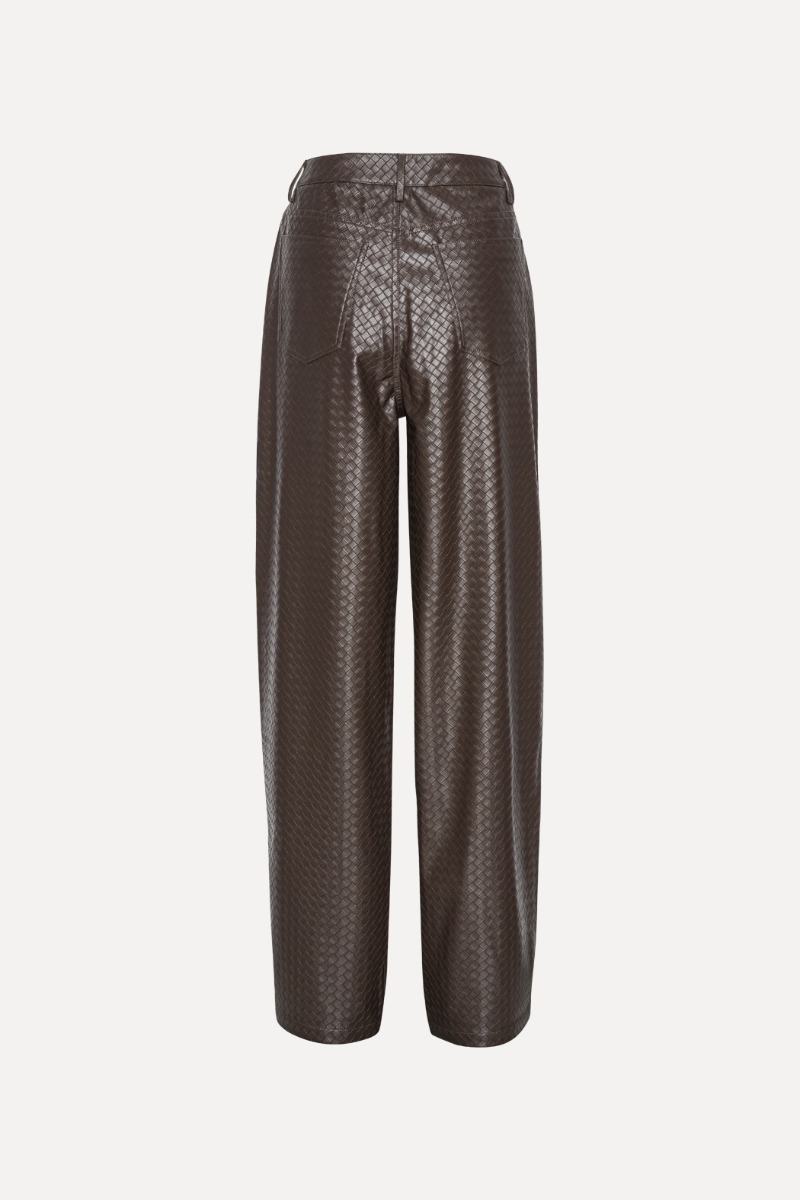 Wide Leg 5 Pocket Pants Dark Brown - ROTATE Birger Christensen Wide Leg 5 Pocket Pants Dark Brown - ROTATE Birger Christensen