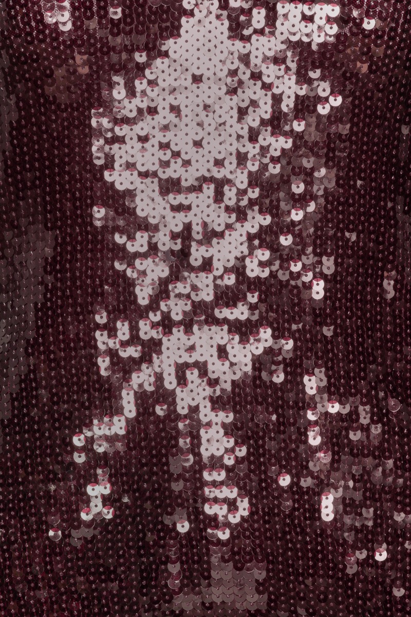 Sequins V-neck Top Burgundy - ROTATE Birger Christensen