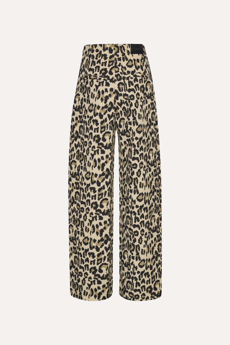 Jacquard Wide Leg Jeans Leopard Print - ROTATE Birger Christensen