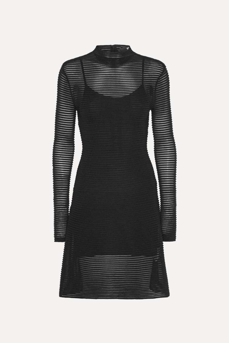 Knitted Flared Mini Dress Black - ROTATE Birger Christensen