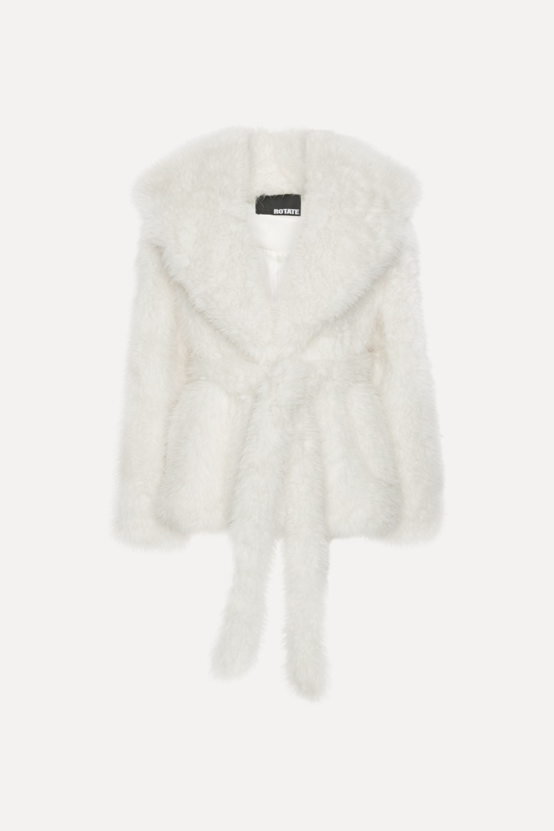 Faux Fur Short Jacket White - ROTATE Birger Christensen