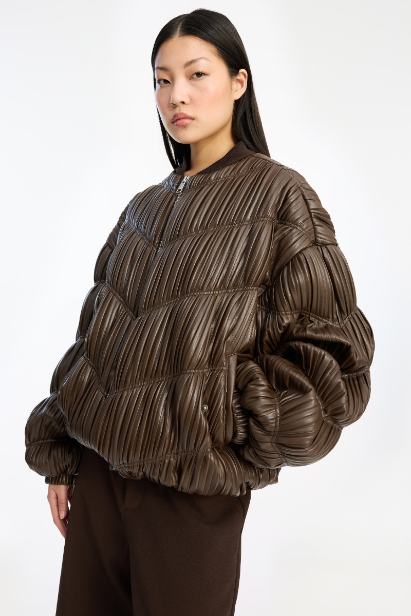 Pleated Bomber Jacket Black - ROTATE Birger Christensen