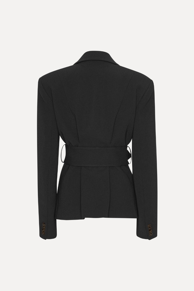 Suiting Belted Blazer Black ROTATE Birger Christensen