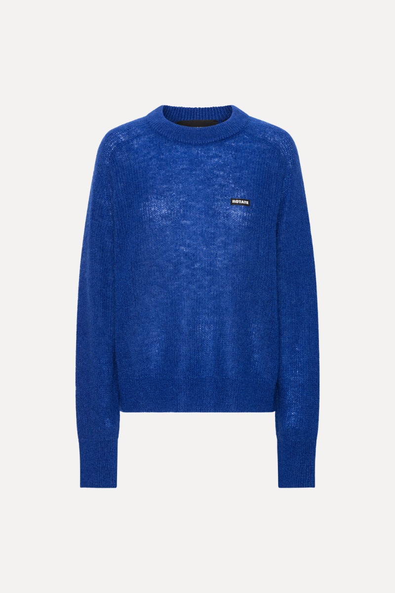 Light Knit Logo Sweater Dark Blue - ROTATE Birger Christensen