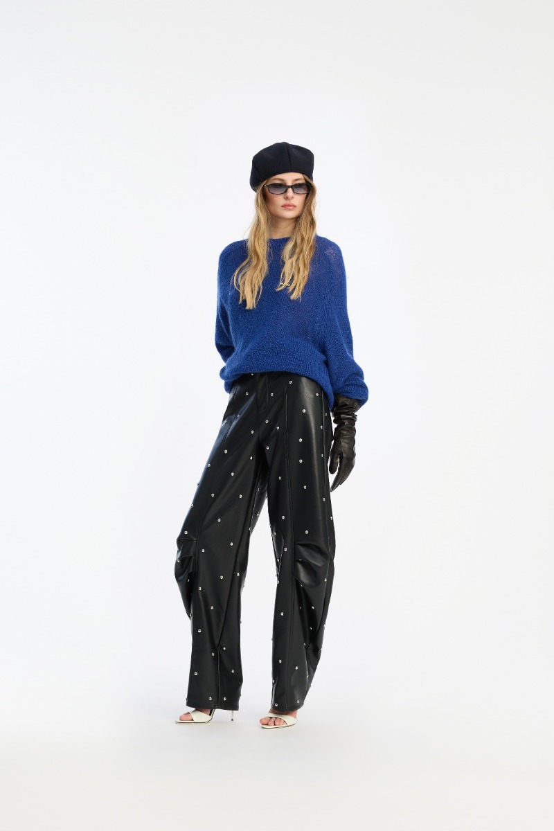 Light Knit Logo Sweater Dark Blue - ROTATE Birger Christensen