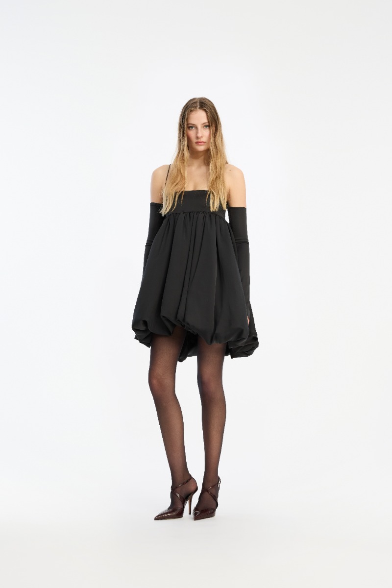 Velvet Ls Mini Dress Black - ROTATE Birger Christensen
