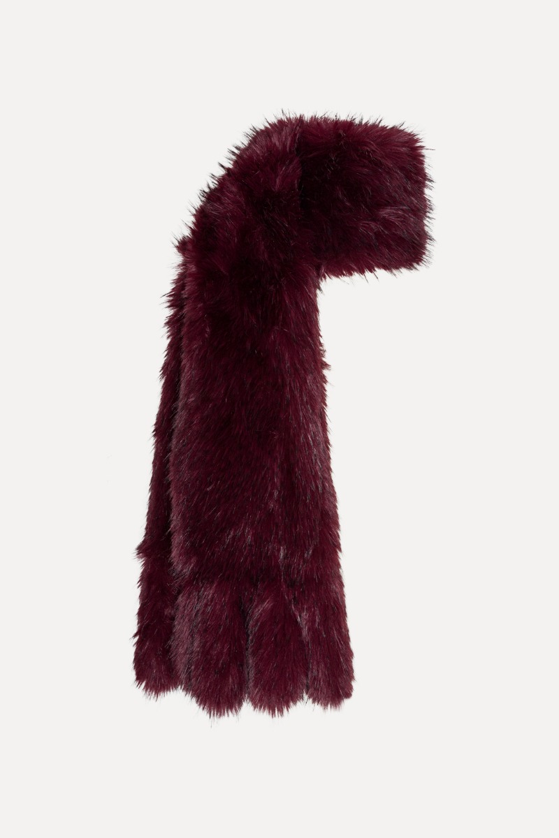 Faux Fur Scarf Burgundy ROTATE Birger Christensen