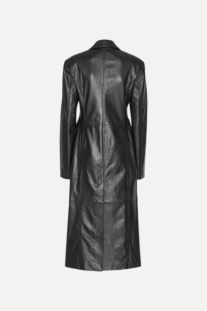 BIRGIR CHRISTENSEN ロングコート　バーガークリステンセン黒 Leather Long Coat Black - ROTATE Birger Christensen
