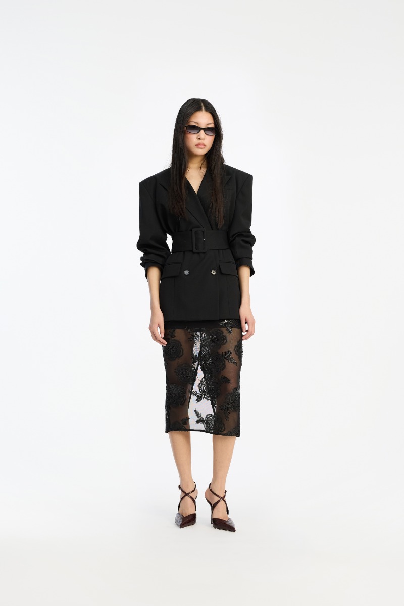 Sequins Midi Skirt Black - ROTATE Birger Christensen