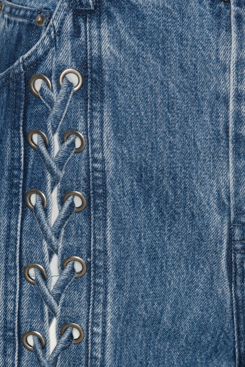 Denim Laced Leg Pants Blue - ROTATE Birger Christensen