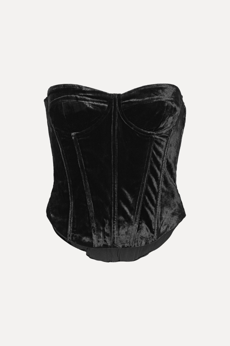 Velvet Bustier Top Black - ROTATE Birger Christensen