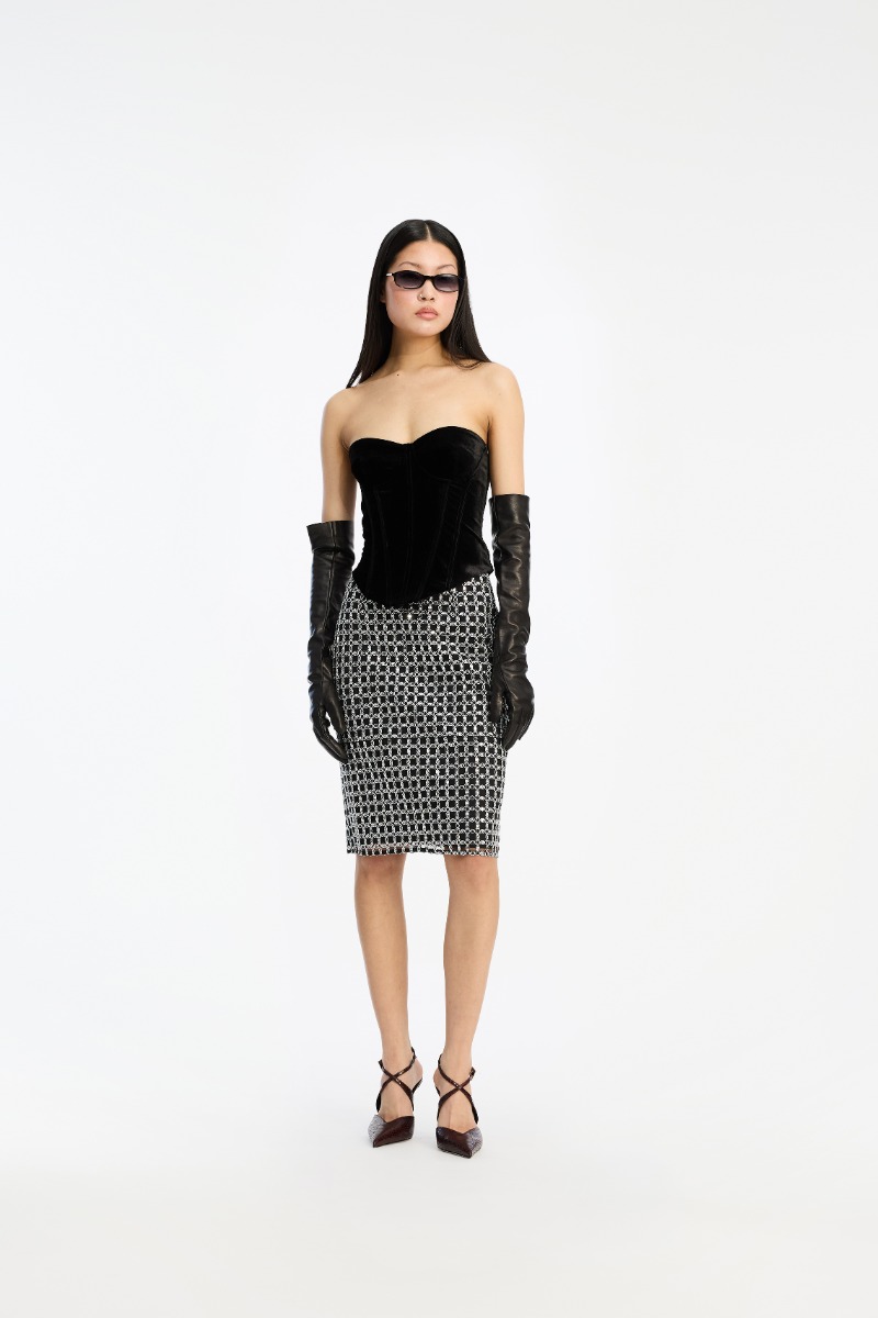 Velvet Bustier Top Black - ROTATE Birger Christensen
