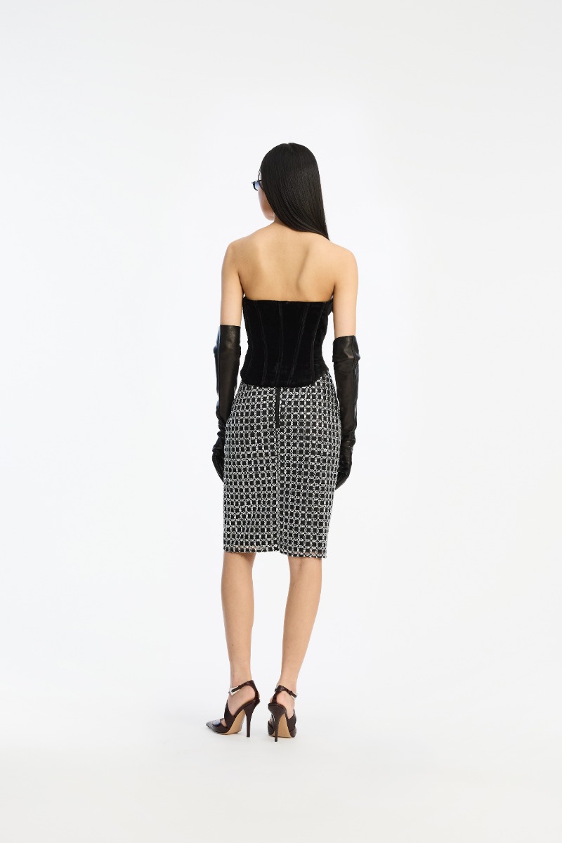 Velvet Bustier Top Black - ROTATE Birger Christensen