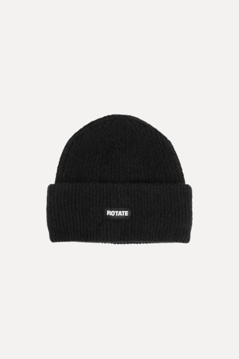 Rib Knit Beanie Black - ROTATE Birger Christensen