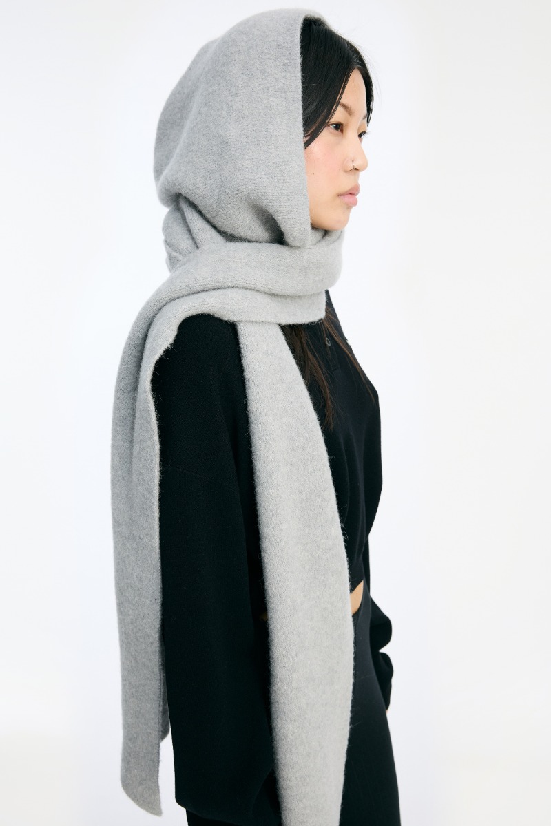 Knit Hood Scarf Black - ROTATE Birger Christensen