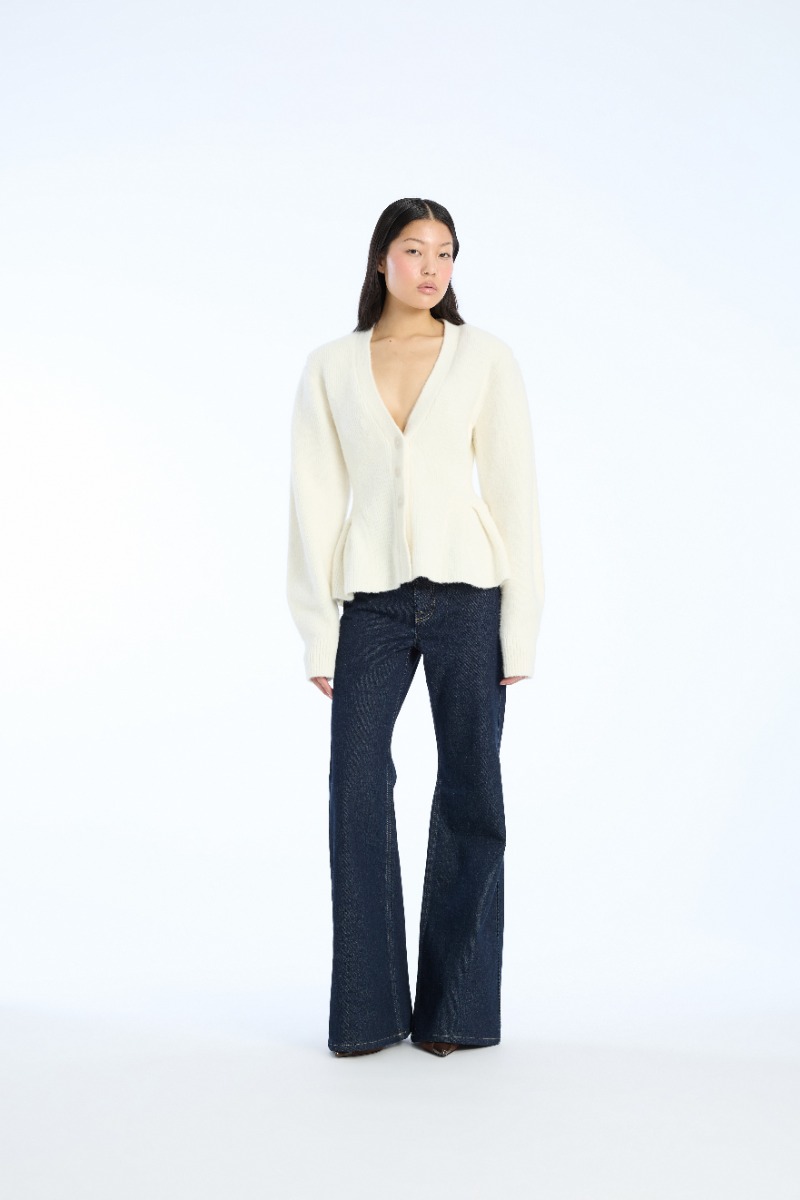 Cardigan W/ Peplum Creme - ROTATE Birger Christensen