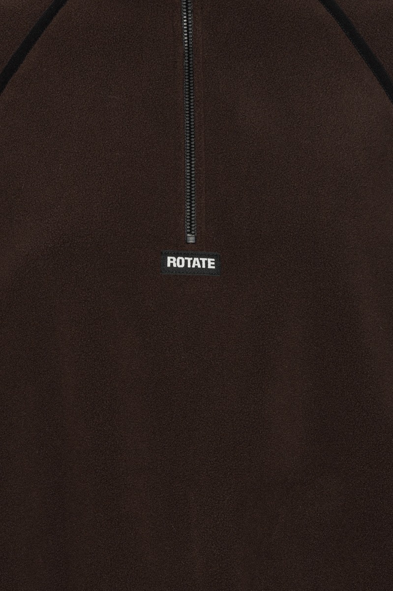 Fleece Half Zip Jacket Dark Brown - ROTATE Birger Christensen