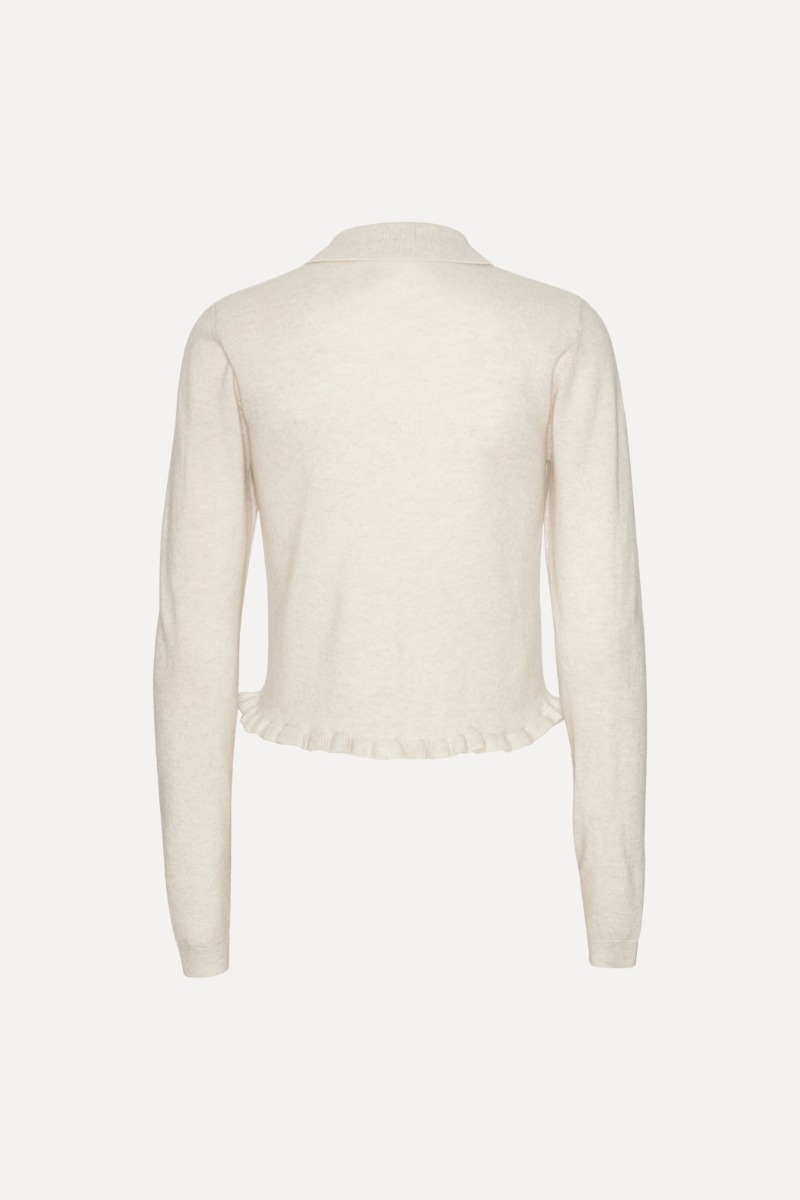 Knitted Polo Cardigan Light Grey - ROTATE Birger Christensen