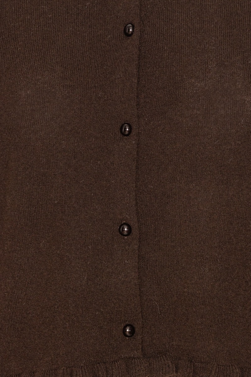 Knitted Polo Cardigan Dark Brown - ROTATE Birger Christensen