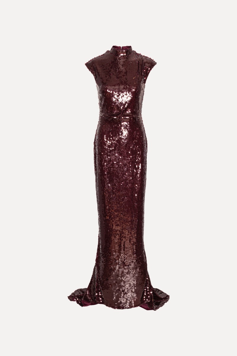 【an】ツイードドレス [AOC3745-NV-S240902] Sequin Cap Sleeve Dress Burgundy - ROTATE Birger Christensen