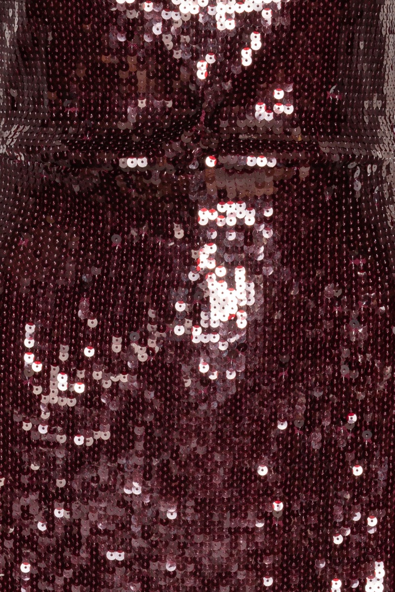 Sequin Cap Sleeve Dress Burgundy - ROTATE Birger Christensen