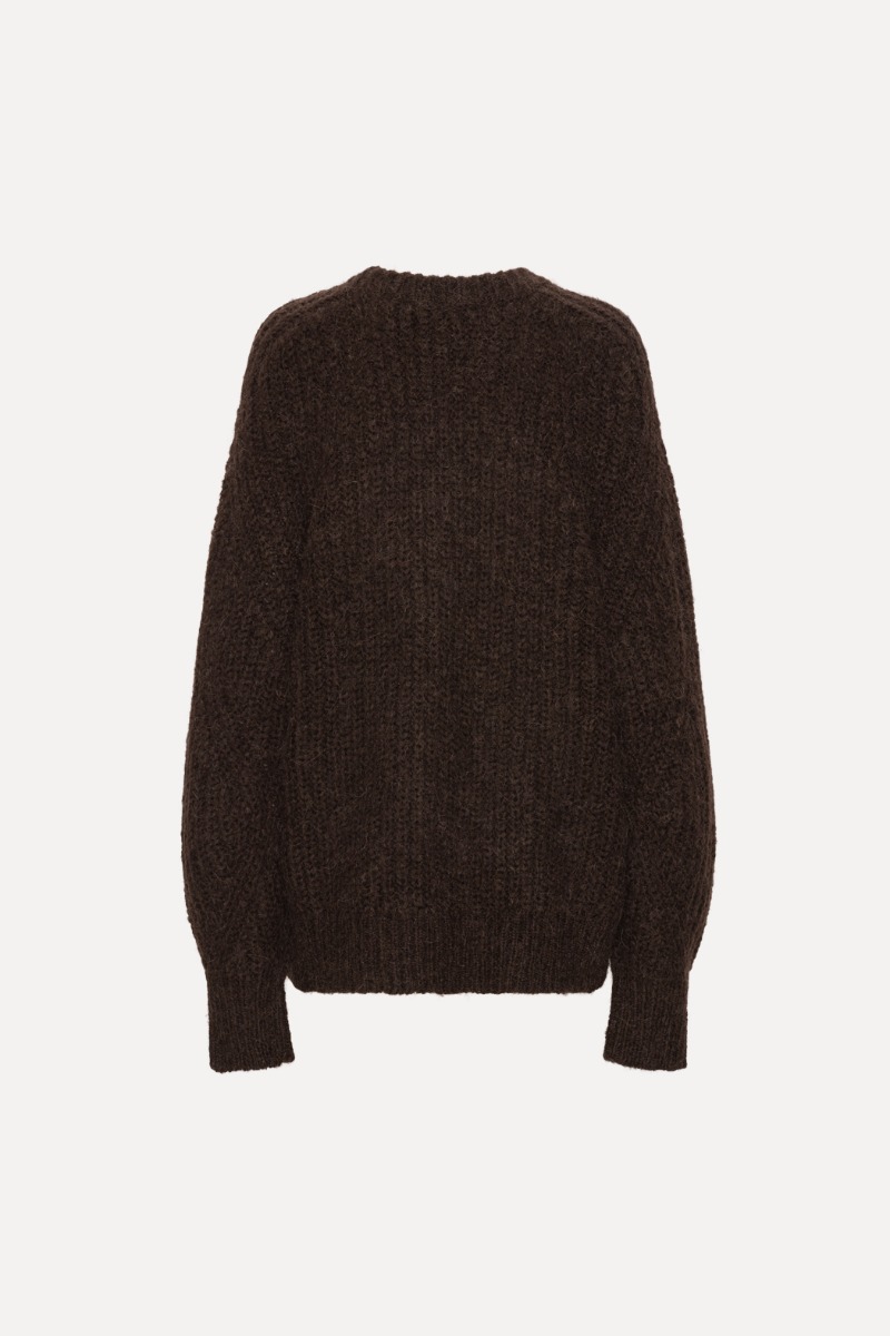 Knitted Logo Sweater Dark Brown - ROTATE Birger Christensen