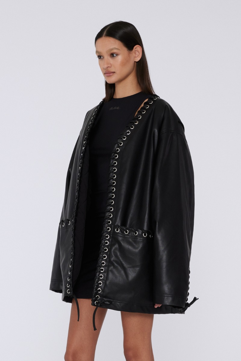 Textured Oversize Jacket Black | ROTATE Birger Christensen