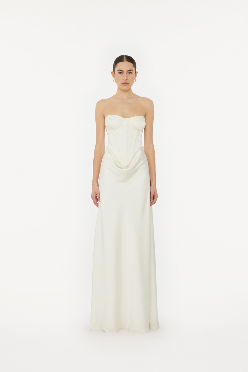 Satin Puff Midi Dress Purple - ROTATE Birger Christensen Satin Puff Midi Dress Purple - ROTATE Birger Christensen