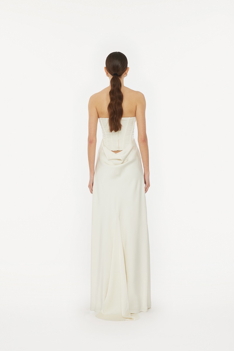 ワンピース ROTATE BIRGER CHRISTENSEN Corset dress Satin Pearl Corset Dress White - ROTATE Birger Christensen