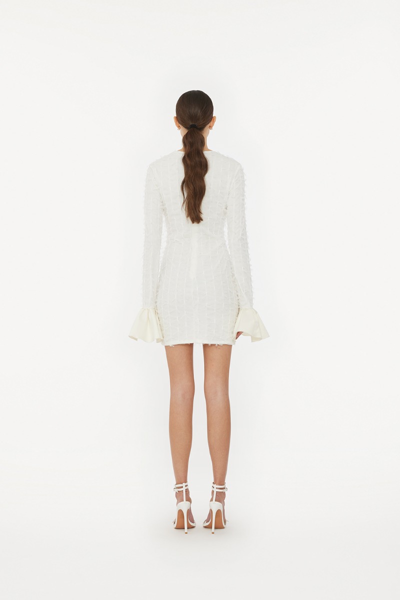 Bow Mini Ls Dress White - ROTATE Birger Christensen