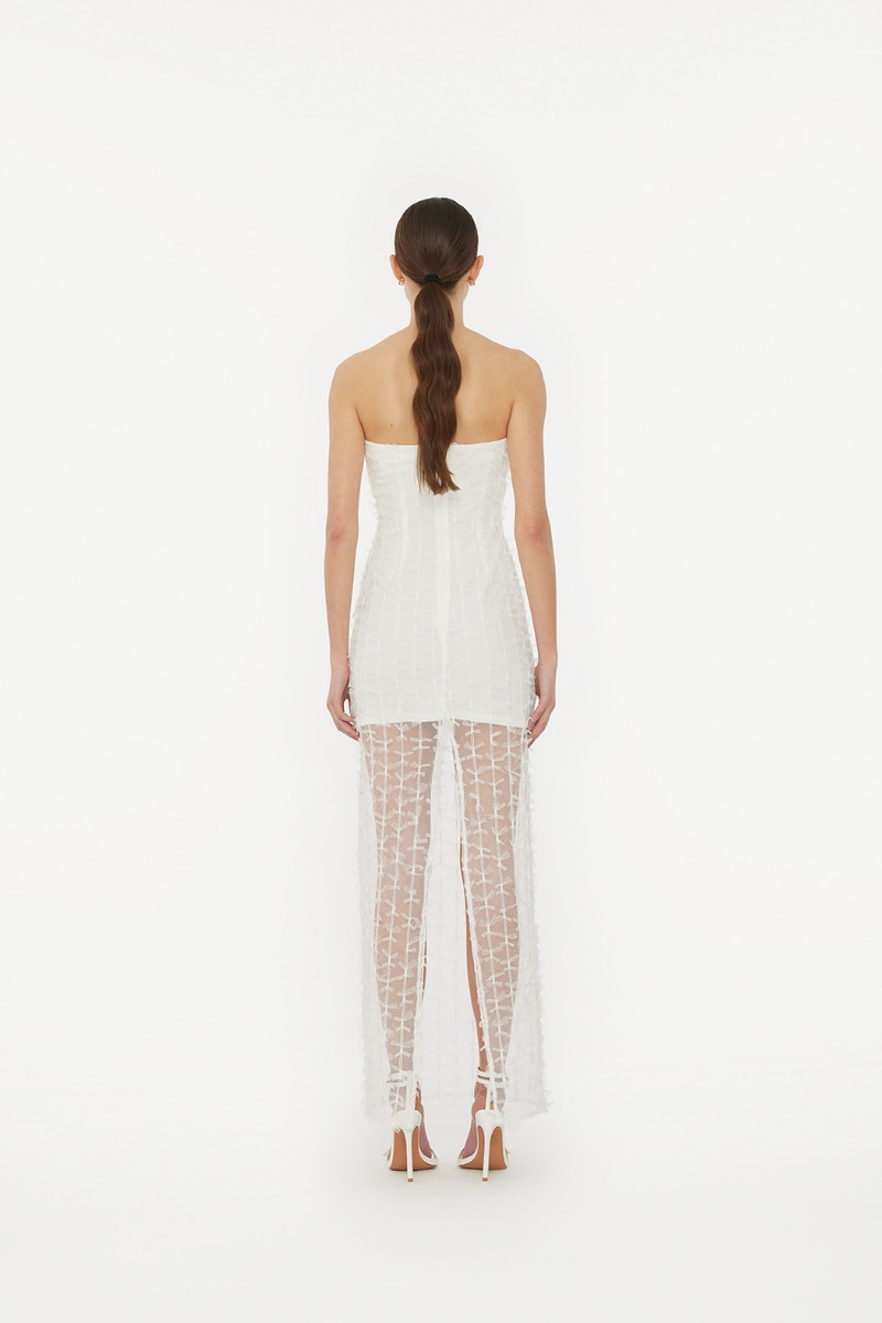 Bow Tube Dress White - ROTATE Birger Christensen