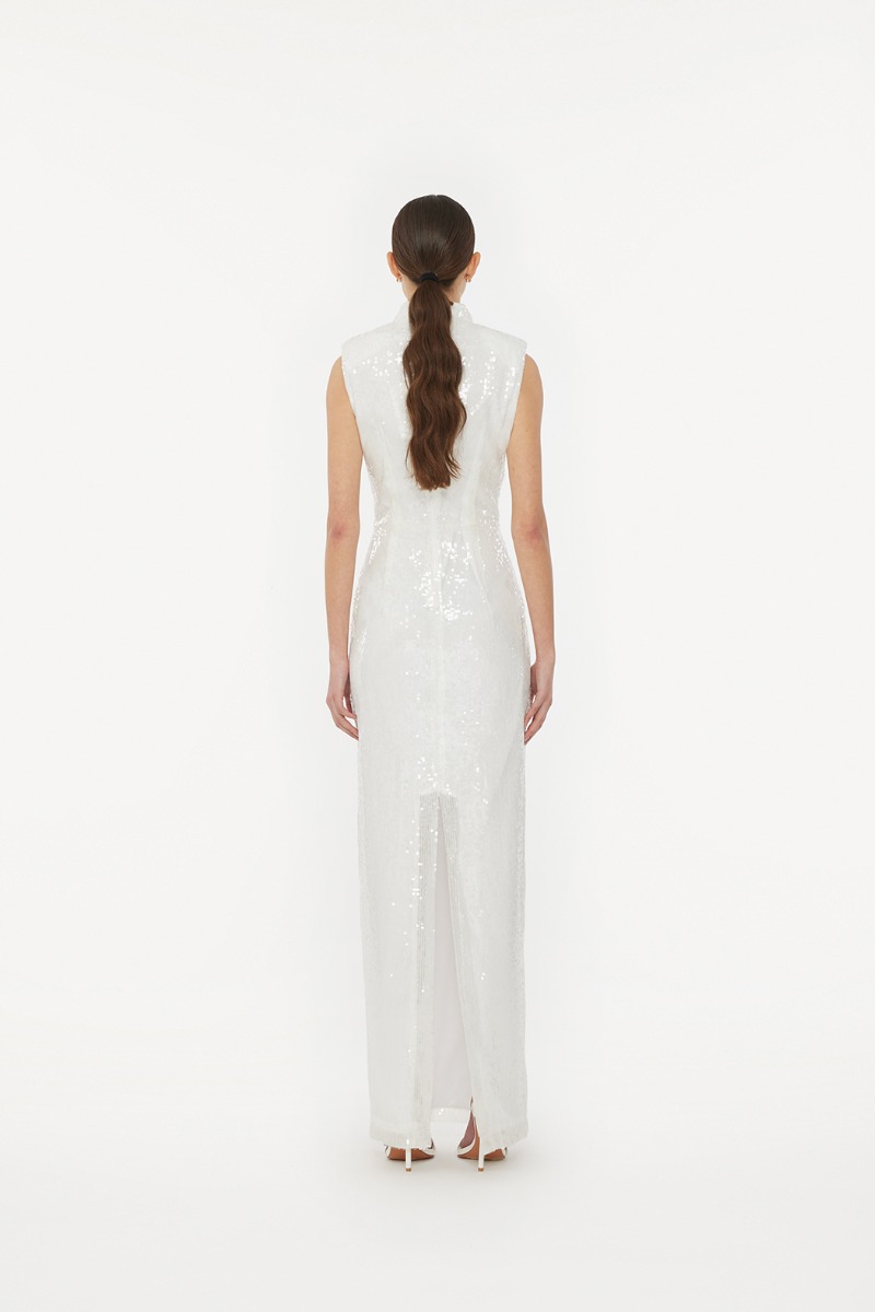 ROTATE ワンピース Sequined open-back maxi dress990956 Sequined open-back maxi dress in purple - Rotate | Mytheresa