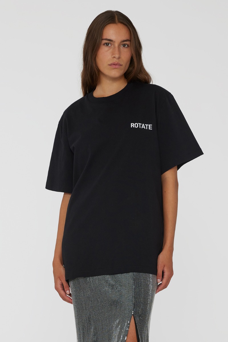 Oversixed T-shirt With Logo Black | ROTATE Birger Christensen