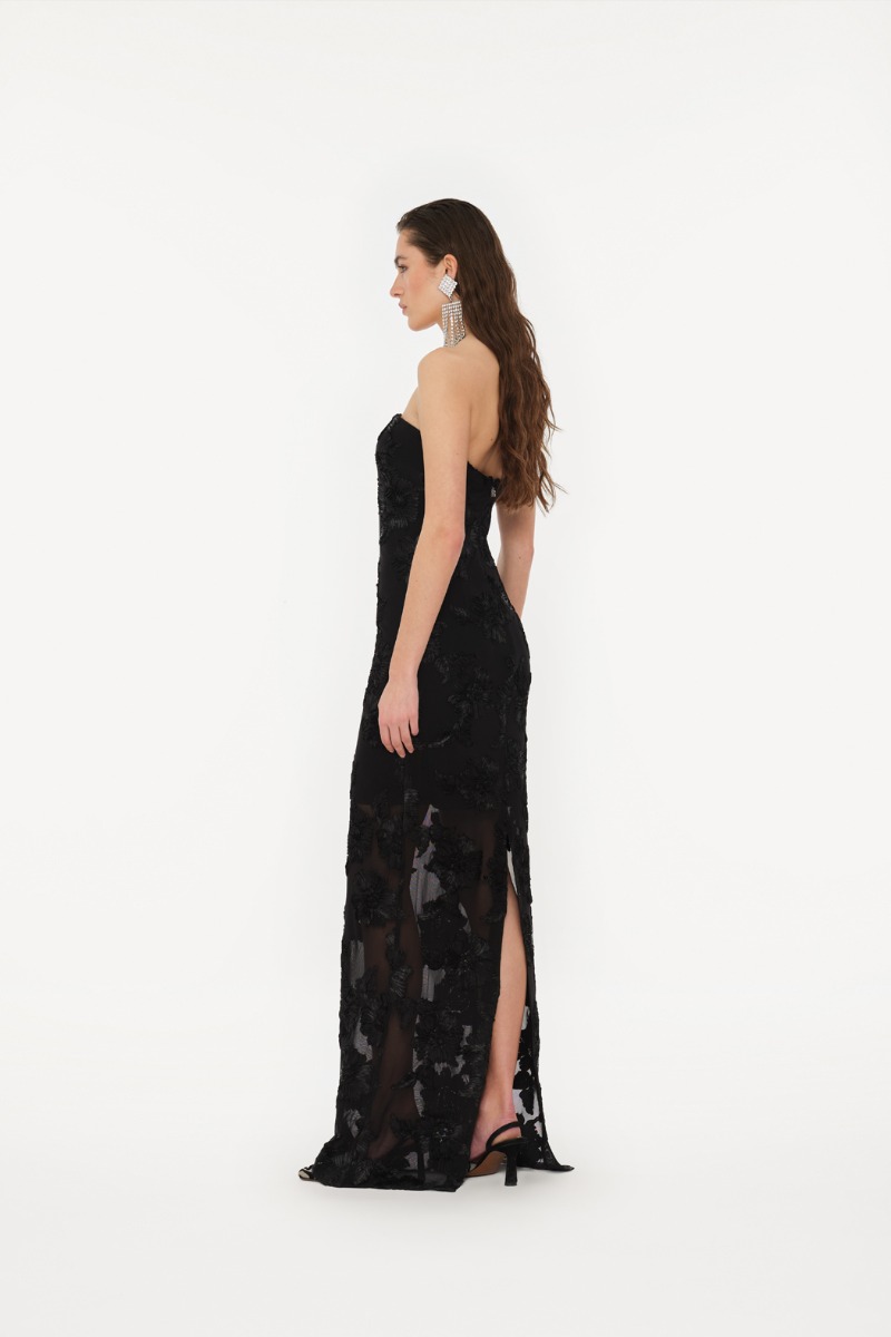ワンピース ROTATE SS23 Rotate Dresses Black (RT2318 19-4004) ROTATE Mesh Lace Slit Dress - Black – The Frankie Shop