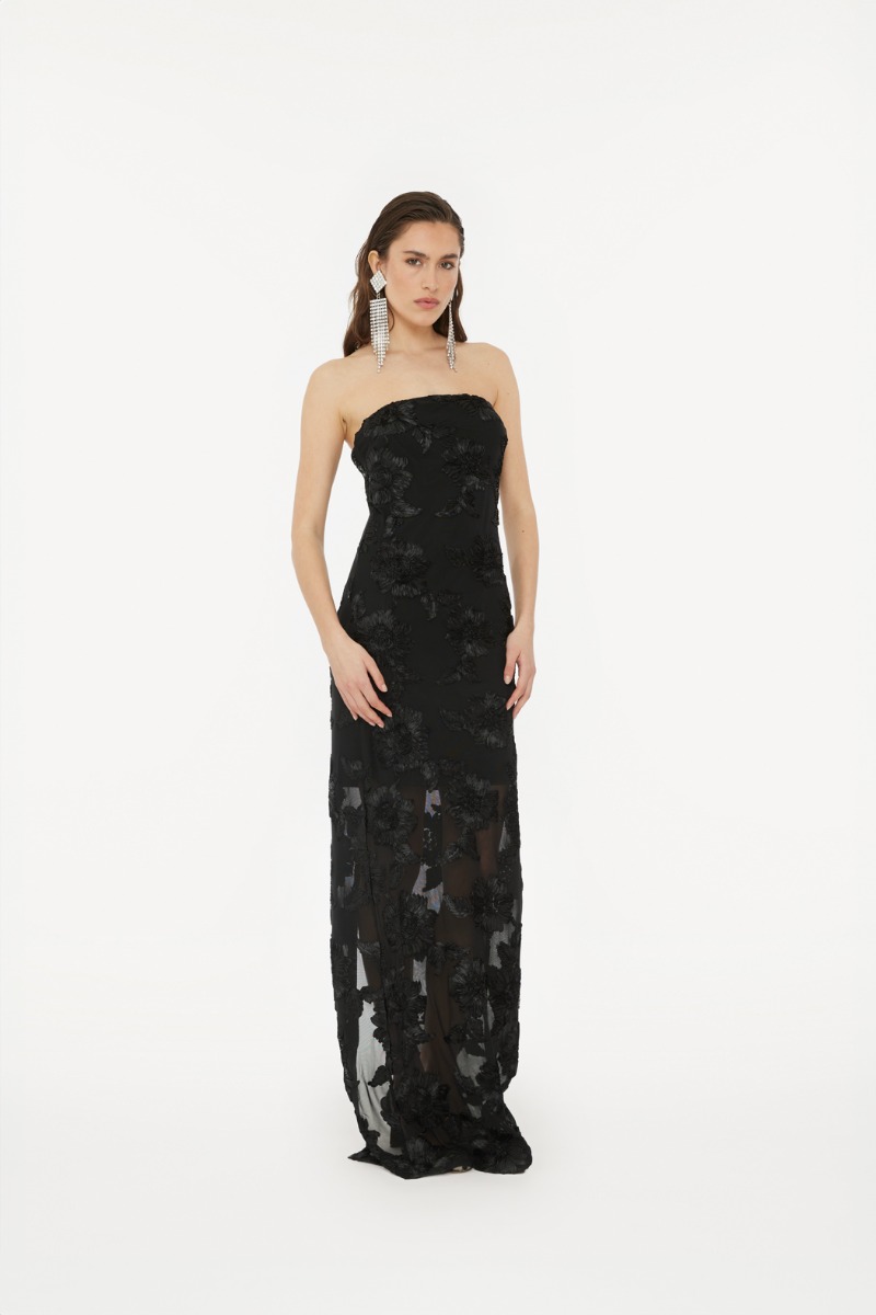 ワンピース ROTATE BIRGER CHRISTENSEN 'Flower mesh ruffle' dress Black Flower Mesh Ruffle Dress Black - ROTATE Birger Christensen