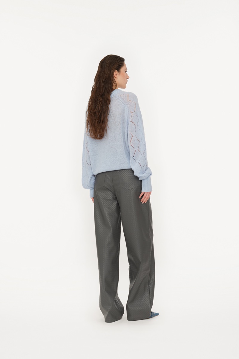 High Waist Braided Pants Dark Grey - ROTATE Birger Christensen