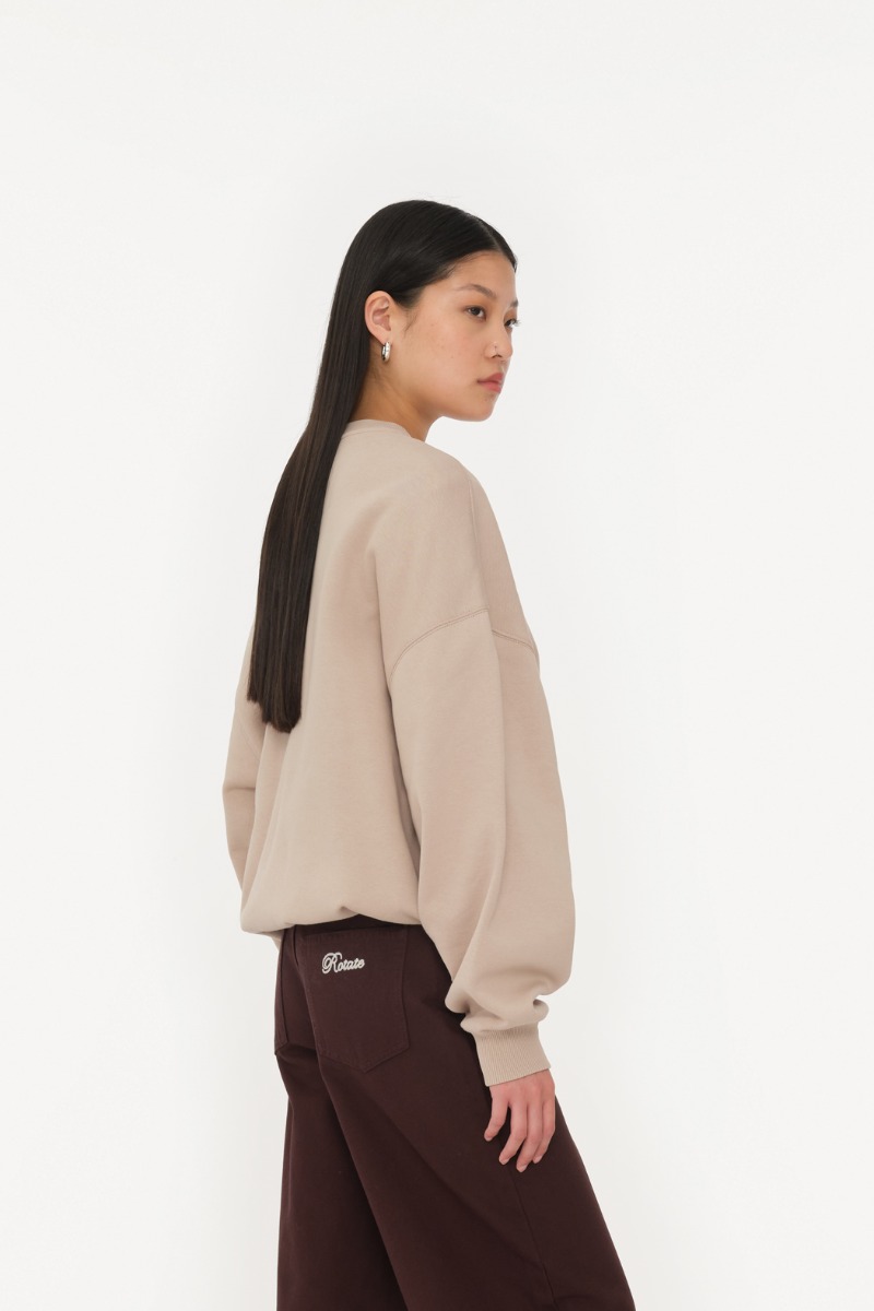Heavy Sweat Crewneck Beige - ROTATE Birger Christensen