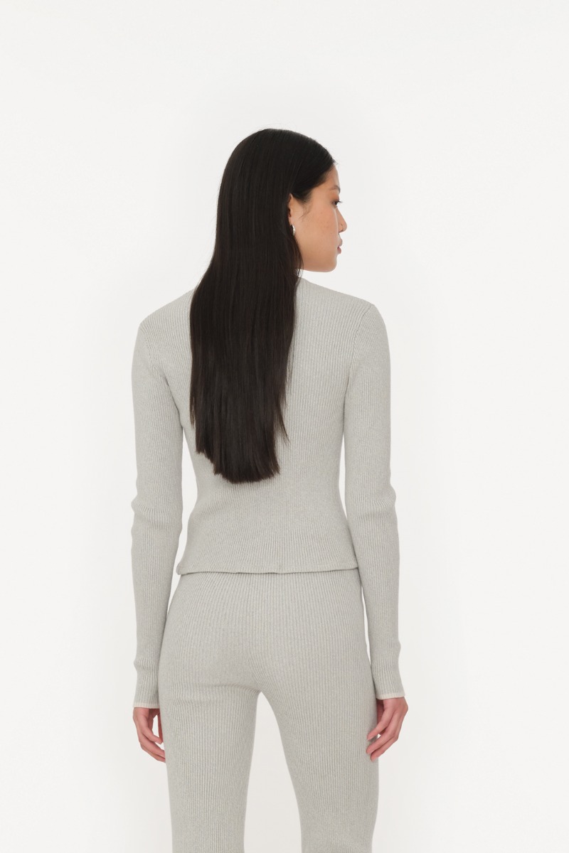 Fine Rib Cardigan Light Blue - ROTATE Birger Christensen Fine Rib Cardigan Light Blue - ROTATE Birger Christensen
