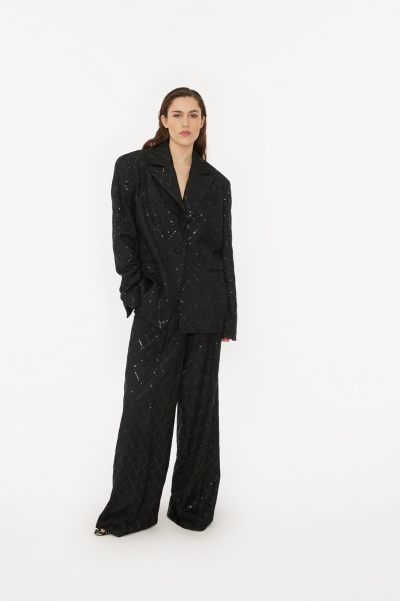 国内外の人気集結！ Wide Leg Sequins Pants Black - ROTATE Birger Christensen パンツ